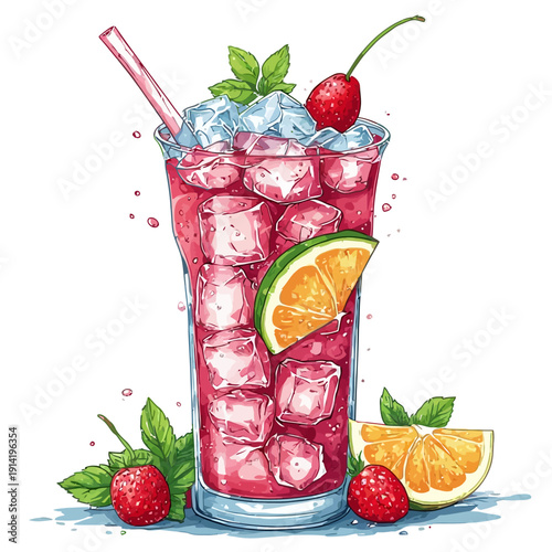 cocktail drink with ice very cool