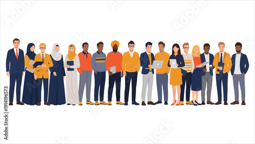 Multiethnic group of people.