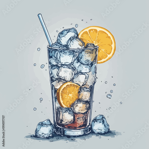 cocktail drink with ice very cool