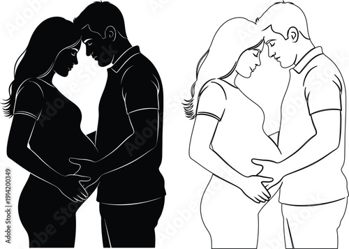 Emotional embrace between couples in contrasting styles of affectionate interaction