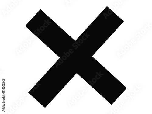 Simple black cross symbol isolated design