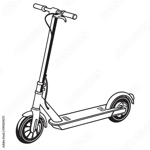 Electric scooter with handlebar and wheels transportation