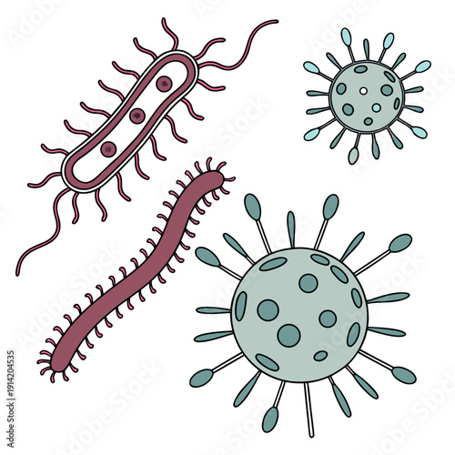 Bacteria and viruses microorganisms microbes germs