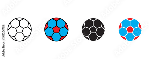 Soccer ball icon vector. Sport equipment symbol for football matches, athletic training, and team competition set. Vector Illustration.