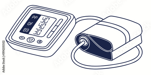 Blood pressure monitor with cuff and digital display for home use