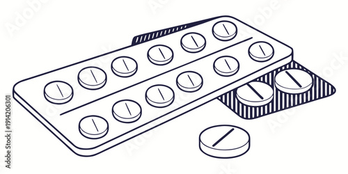 Blister pack of round white pills and oblong white pills.