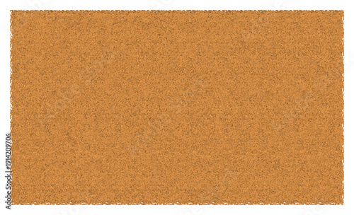 A blank brown corkboard with a wooden frame and textured pattern isolated on a white background for office notice and message display