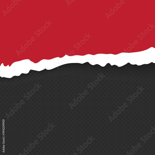 Realistic Torn White Paper Texture with Ripped Edges on Transparent Background