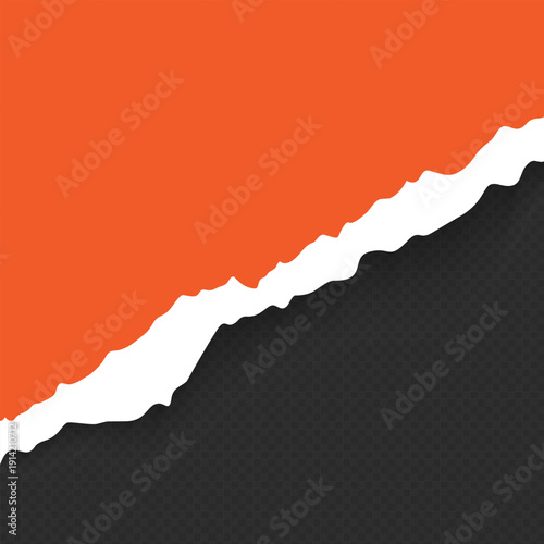 Realistic Torn White Paper Texture with Ripped Edges on Transparent Background