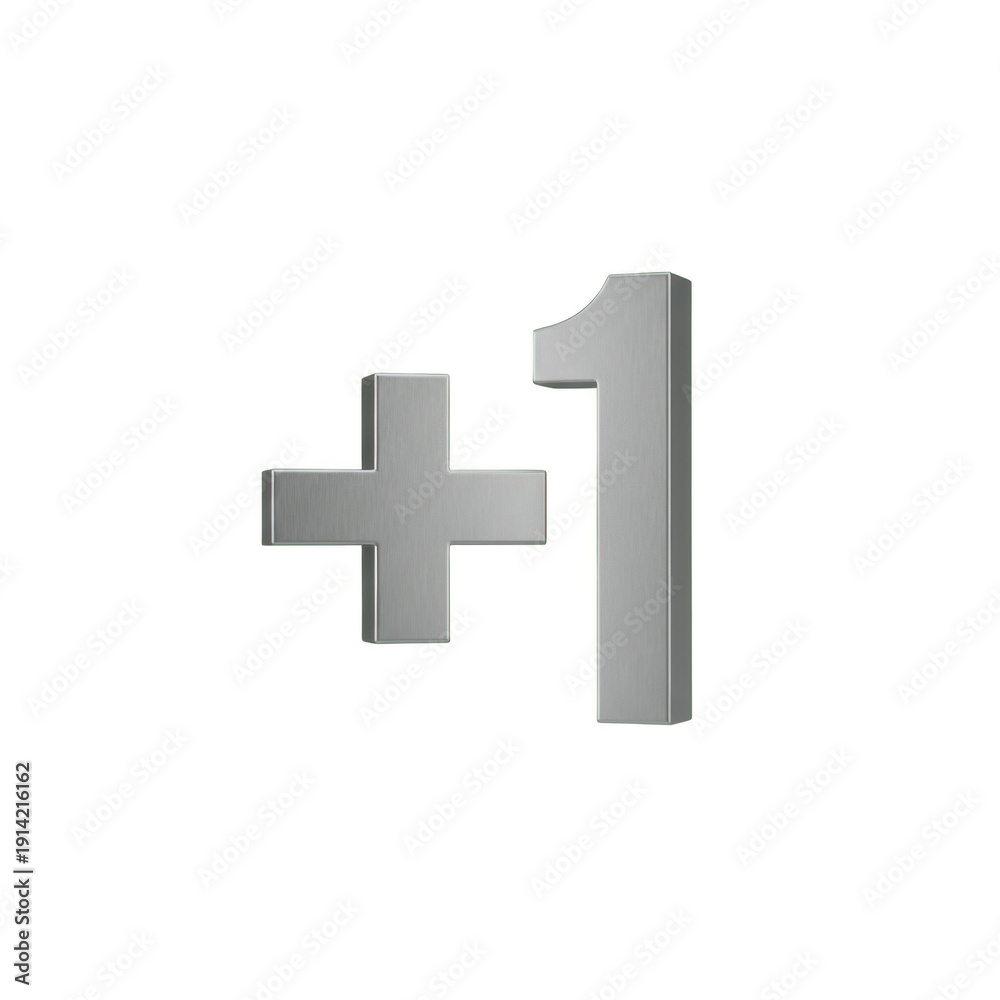 Obraz premium Metallic 3d Plus One Symbol