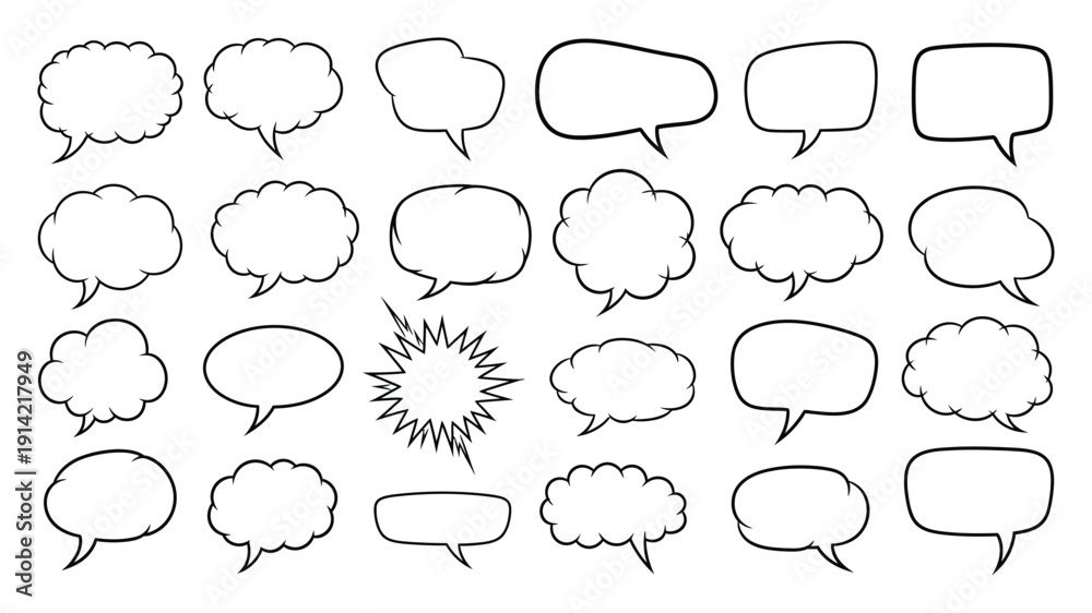 Fototapeta premium Collection of Comic Book Speech and Thought Bubbles