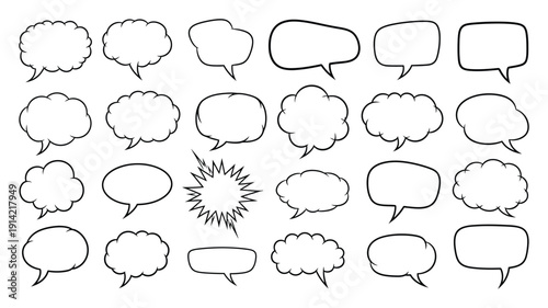 Collection of Comic Book Speech and Thought Bubbles