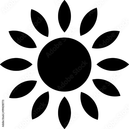 Sun Icon Silhouette vector illustration 