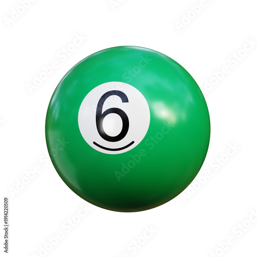 Bild auf Leinwand 6 Pool Ball 3D Illustration