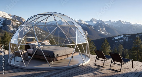 Glass Dome Glamping Pod with Mountain View