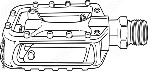 Detailed technical drawing of a bicycle pedal with visible mechanical components.