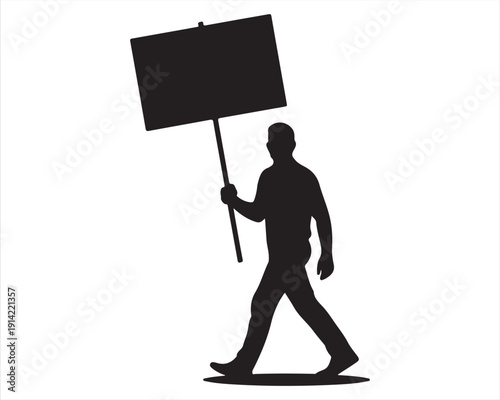 Political Demonstration Silhouette Illustration