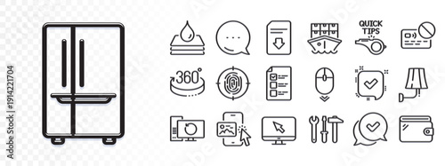 Fingerprint, Voting ballot and Approved line icons for web app. Glare of light effect. Message icon. Pack of Tutorials, Confirmed, Wall lamp pictogram icons. Vector