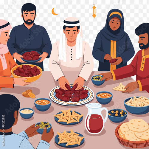 People gathered around a table sharing a meal together.