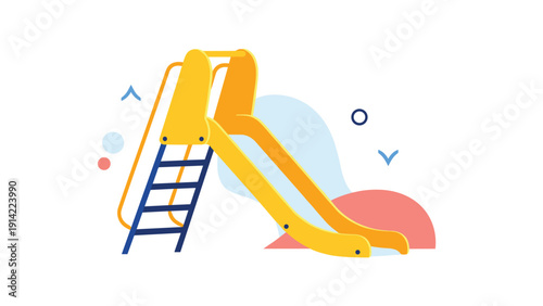 Bright yellow playground slide for children featuring a sturdy ladder and smooth sliding surface for park and backyard recreation.