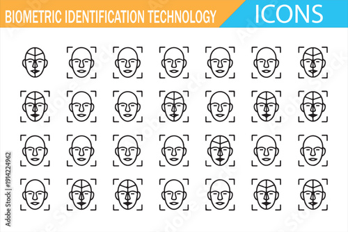 Cyber security biometric symbols for apps