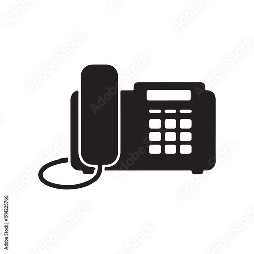 Landline phone with receiver and keypad