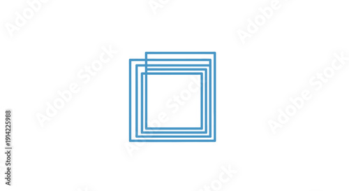 Blue Square Layers Graphic Design Element.