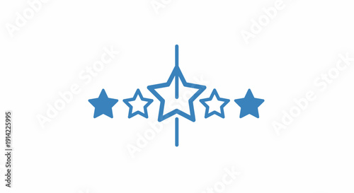 Blue Star Rating Icon Illustration Design.