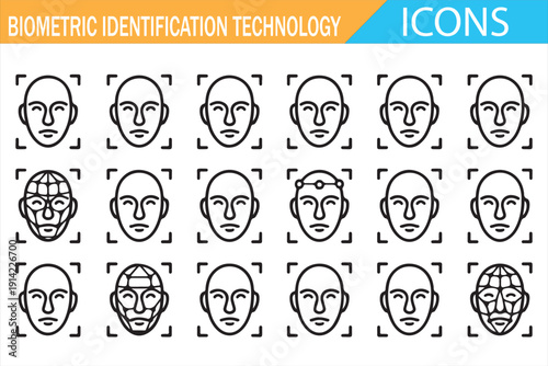 Biometric security scan icons for login systems
