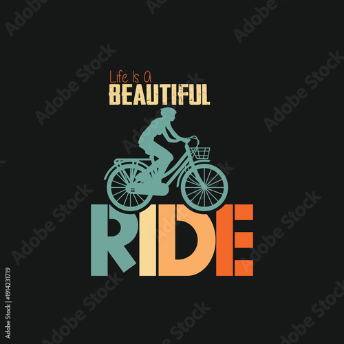 Wallpaper Mural Life is beautiful Ride Lover typography t-shirt design Torontodigital.ca