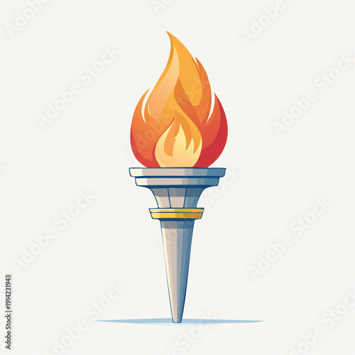 Olympic Torch Illustration Symbol of Victory and Athleticism for Editorial Use