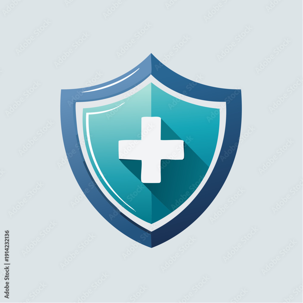 Obraz premium Shield with a medical cross representing health and protection concept
