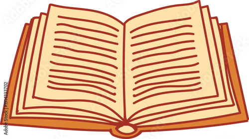 Open book hand drawn cartoon icon illustration educational symbol