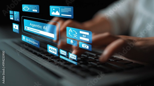 Φωτογραφία Digital Interaction Concept with Artificial Intelligence Interface on Laptop Showing Virtual Tools and Features in Modern Technology Environment Gluon