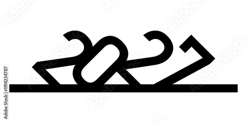 2027 number design template. 2027 New Year logo design. Vector illustration isolated on white background.