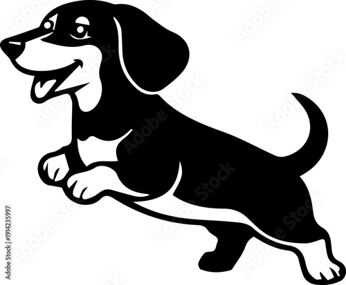 cute dachshund dog silhouette puppy