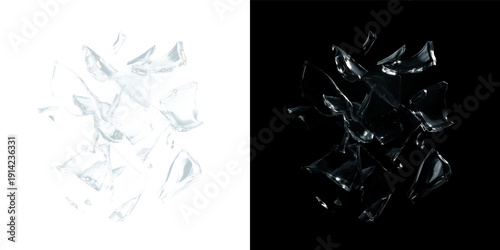 Tableau sur toile Abstract Ice Shards Explosion With Dynamic Space Burst Effect