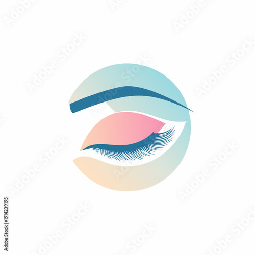 Soft Pastel Eye Makeup and Eyelash Logo Design