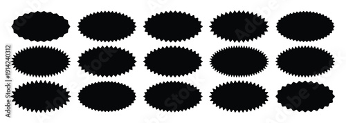 Set of blackr Zigzag shape.set of color sunbrust.starburst price tags special offer silhouette color starburst sticker sale sticker price quality mark retro stars sale and badges sunburst stamp seal.