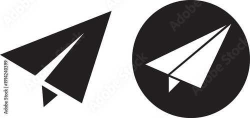 Paper Airplanes: Minimalistic black and white design of paper airplanes soaring, symbolizes journey and communication.