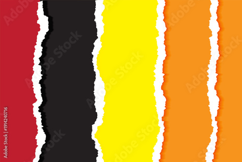 Realistic Torn White Paper Texture with Ripped Edges on Transparent Background