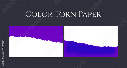 Realistic Torn White Paper Texture with Ripped Edges on Transparent Background