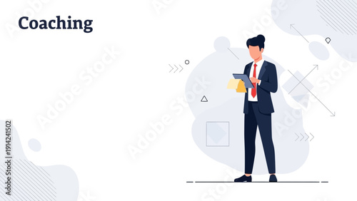 Business Coach Helping Client with Tablet in Office