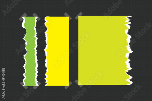 Realistic Torn White Paper Texture with Ripped Edges on Transparent Background