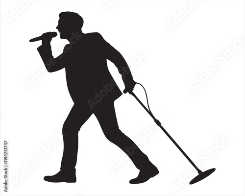 Live Concert Performer with Microphone