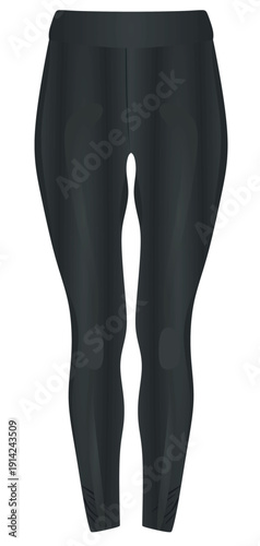 Black woman leggings. vector illustration