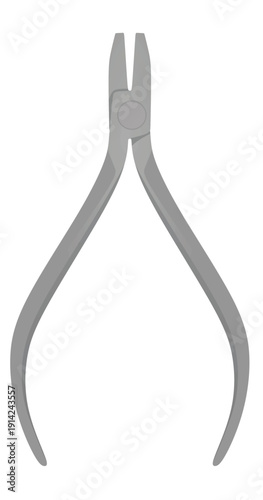 Simple dentist pliers. vector illustration