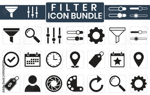 Filter icon bundle collectionFilter icon bundle collection