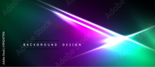 Abstract gradient background. Vibrant neon colors blend, creating dynamic light effects. Modern design suitable for digital projects.