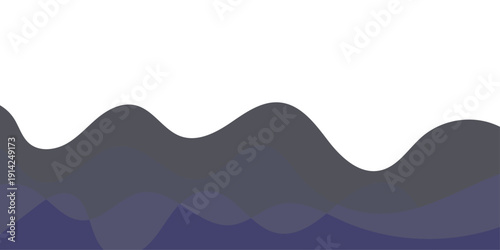 Abstract layered waves in deep gray and blue tones flowing smoothly across a light background, modern paper cut style with soft shadows, minimal elegant design and depth.
